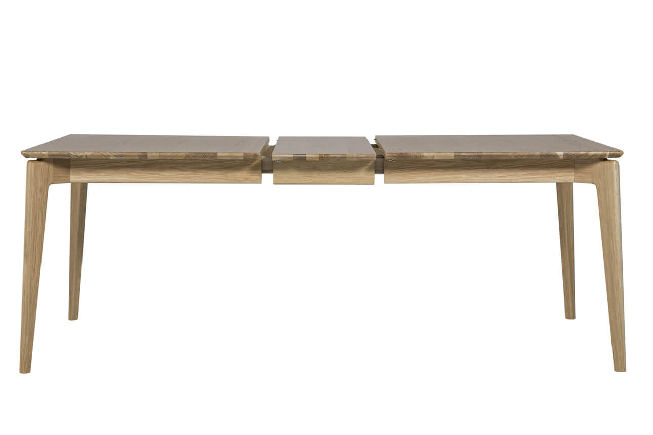 Hadley dining table solid centre leaf extension detail
