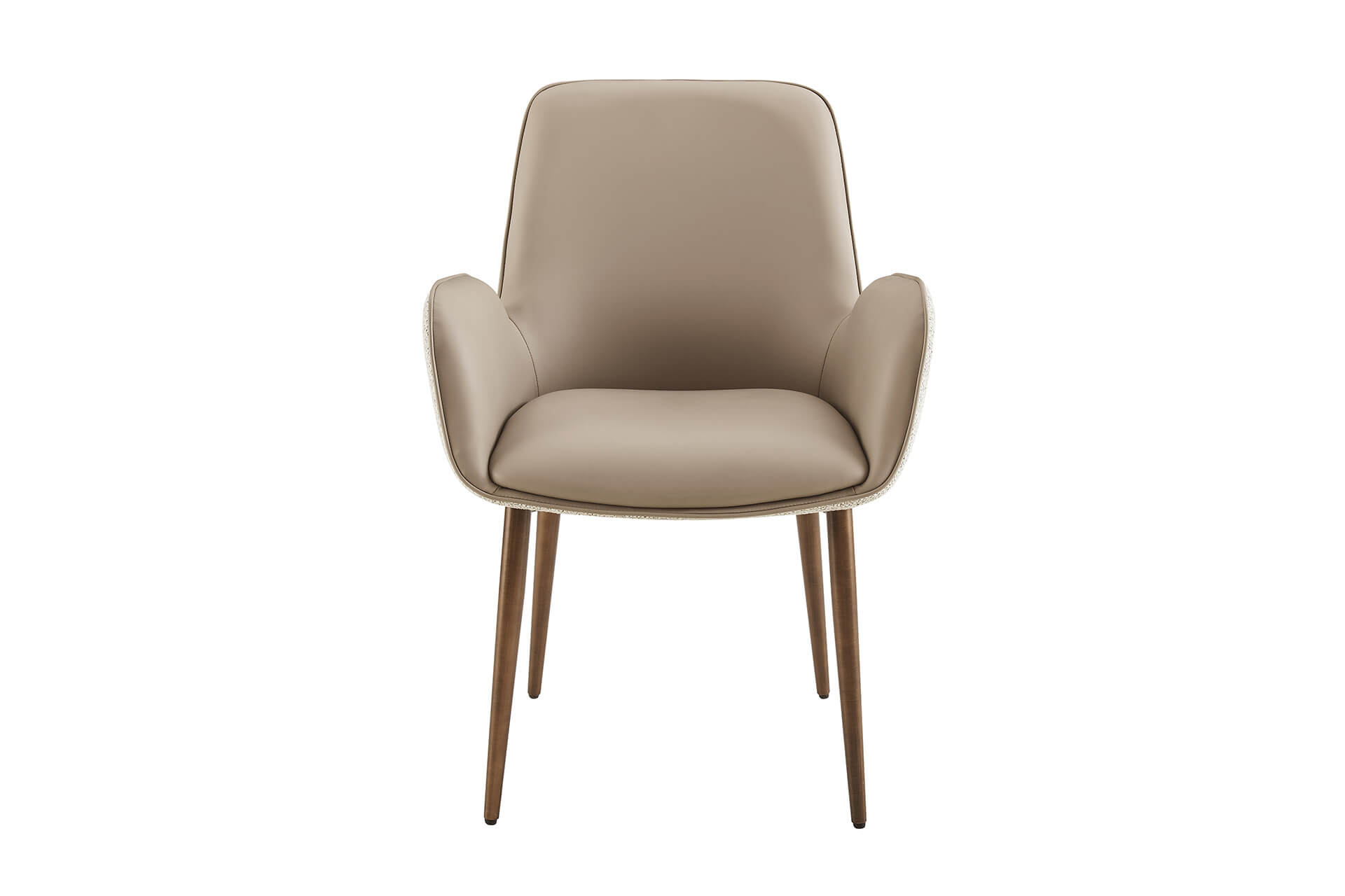 Vanosa dining chair in mocha with brushed metal legs