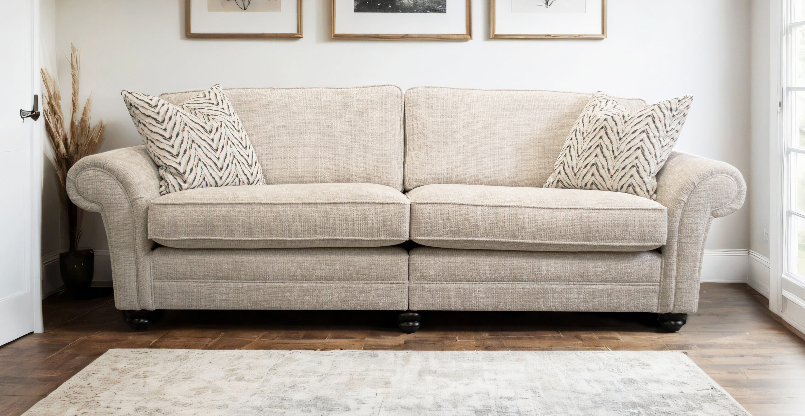 Cotswold sofa by Sofa Factory in a light neutral fabric