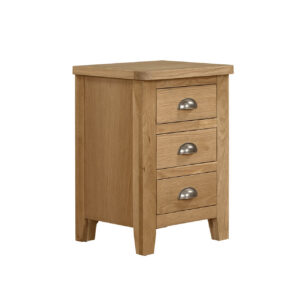 Marsden 3 Drawer Bedside Table in Natural Oak – official product image 8