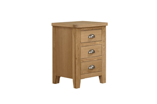 Marsden 3 Drawer Bedside Table in Natural Oak – official product image 8