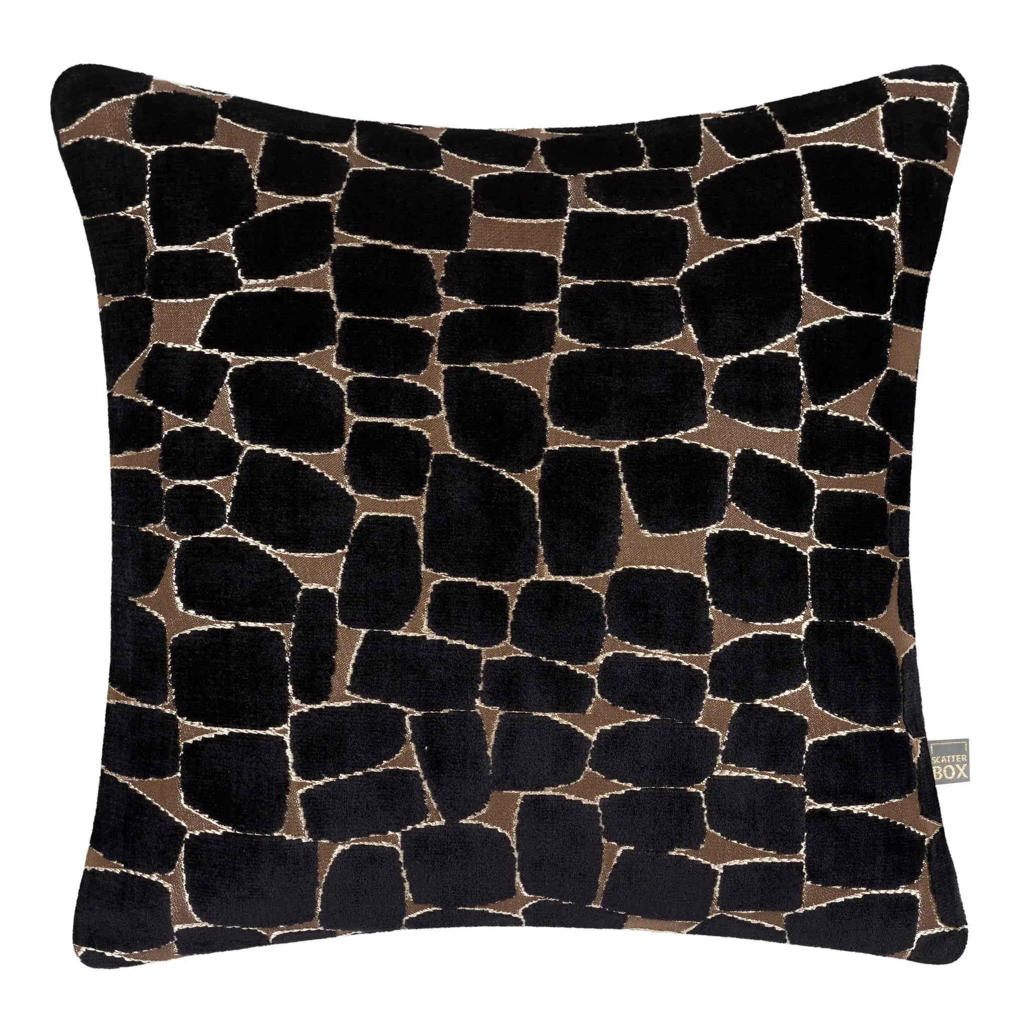 Scatter Box Olten cushion in Black/Gold, 45x45cm; sold as a pair of two matching cushions