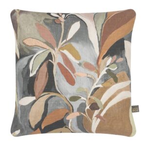 Scatter Box Daphne cushion in Blue/Brown, 43x43cm; sold as a pair of two matching cushions