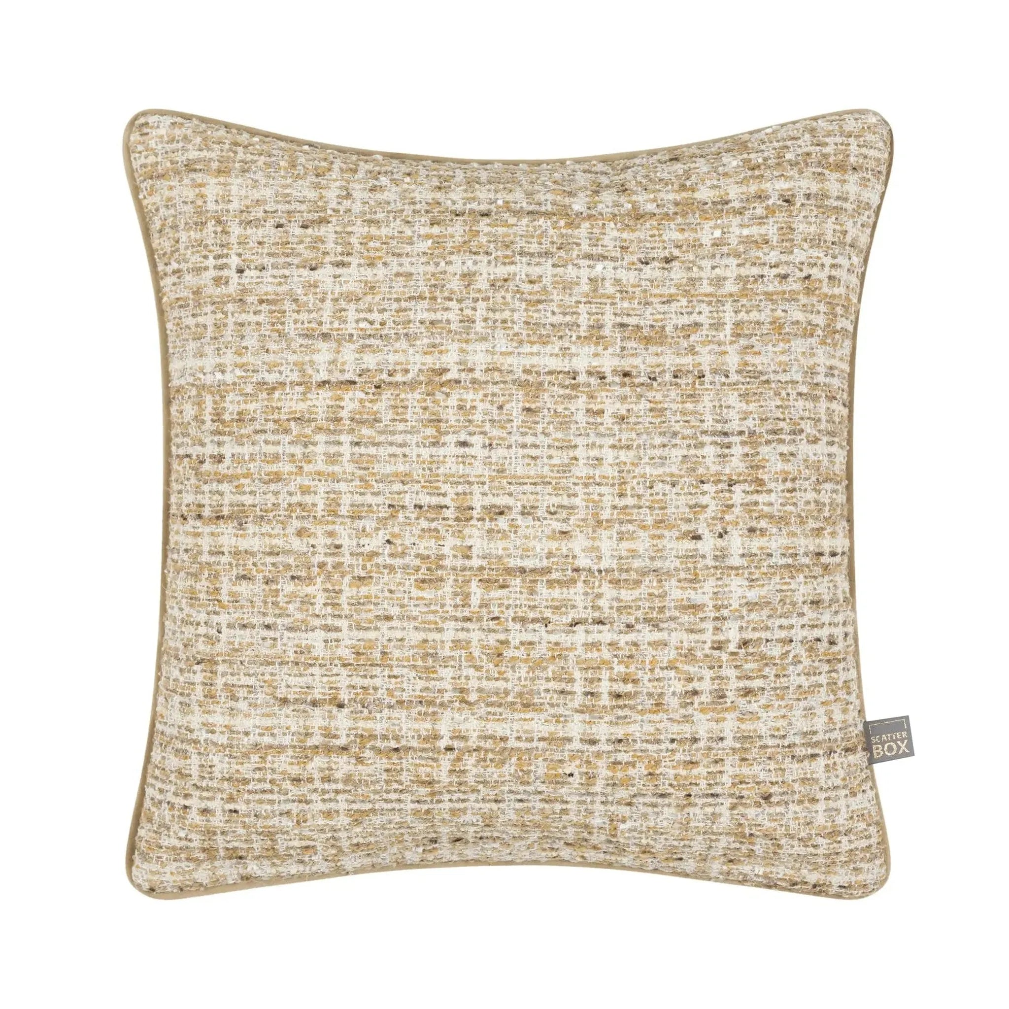 Scatter Box Amelie cushion in Gold, 43x43cm; sold as a pair of two matching cushions