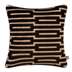 Harrison Cushion – Black/Cognac – 43x43cm – Pair of 2