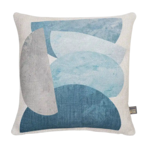 Geo Stack Cushion – Blue – 45x45cm – Pair of 2