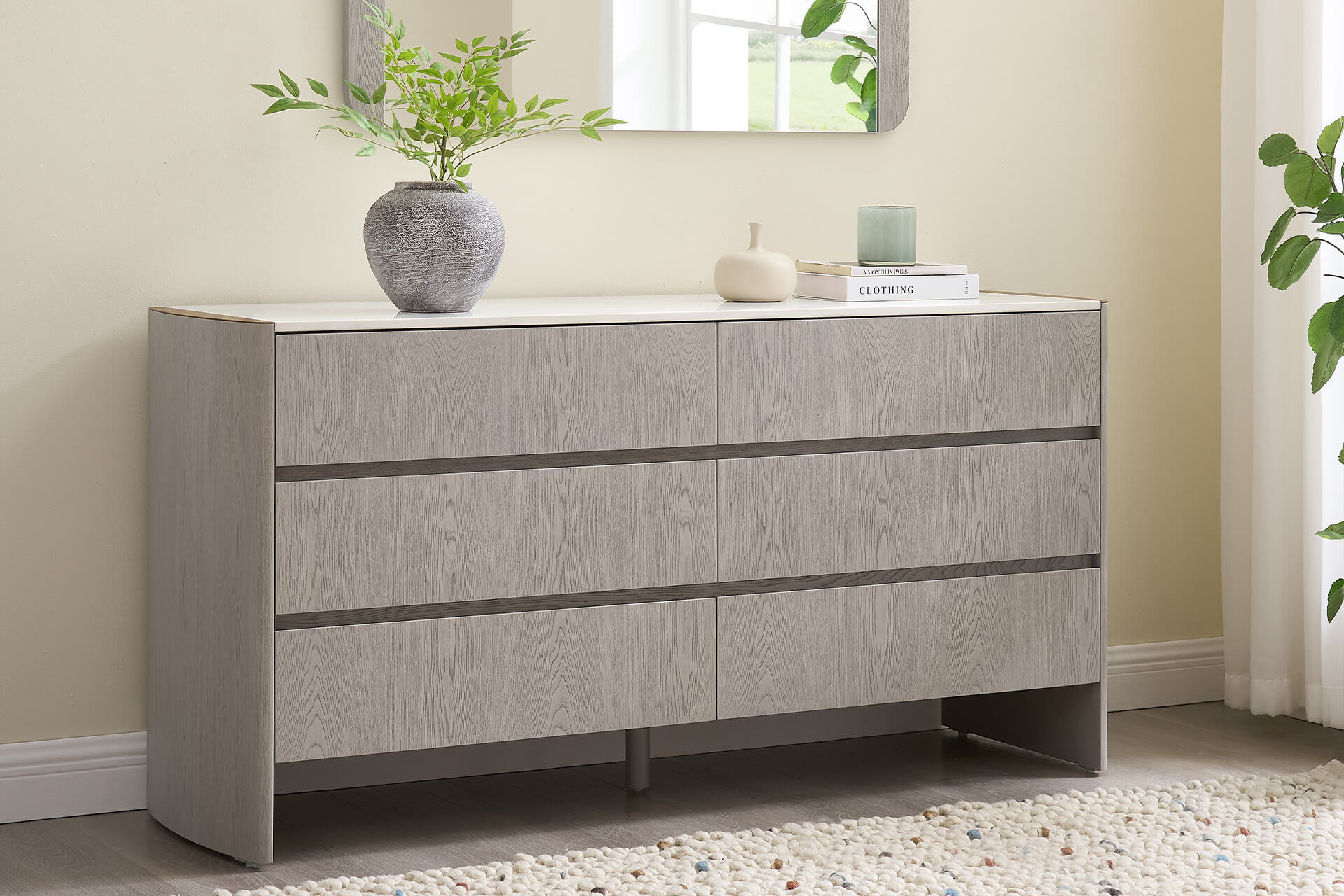 Mondello dressing chest in a bedroom setting