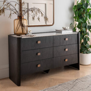 Rhodes Dressing Chest 6 Drawer - Ebony by VIDA Living