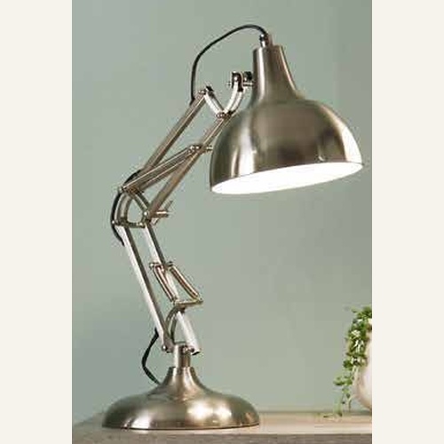 Pacific Alonzo brushed chrome table lamp - genuine product photograph
