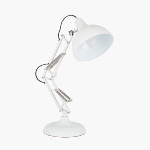 Pacific Alonzo matt white articulated task table lamp