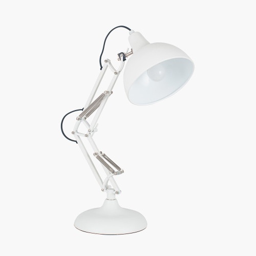 Pacific Alonzo matt white articulated task table lamp